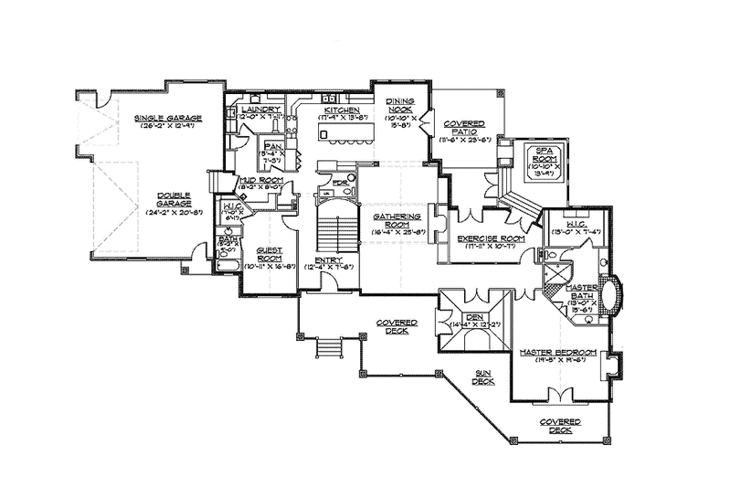Home Plan - Floor Plan - Main Floor for Craftsman House Plan #945-66 - 2 bed, 2.5 bath