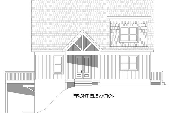 Exterior - Front Elevation 3 for Southern House Plan #932-887 - 3 bed, 2.5 bath