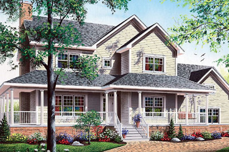 Architectural House Design - Country Exterior - Front Elevation Plan #23-369