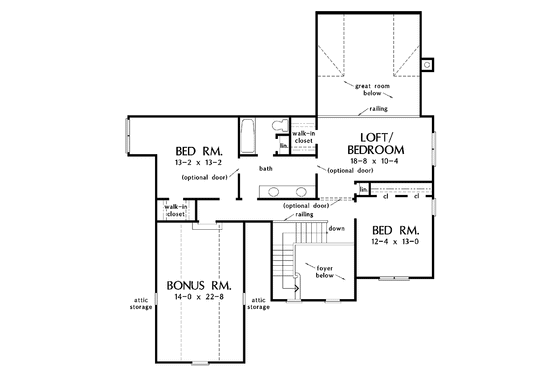 Floor Plan - Upper Floor for Traditional House Plan #929-740 - 4 bed, 3 bath