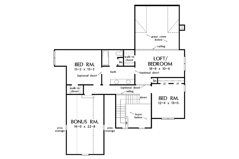 Home Plan - Floor Plan - Upper Floor for Traditional House Plan #929-740 - 4 bed, 3 bath