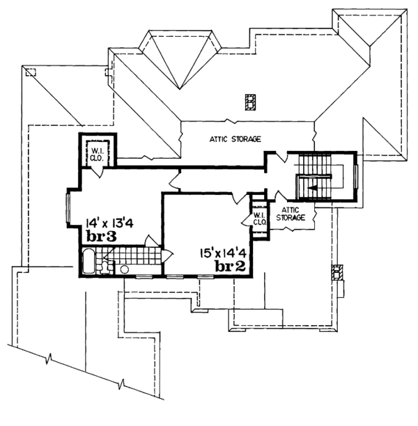 House Blueprint - Traditional Floor Plan - Upper Floor Plan #47-775