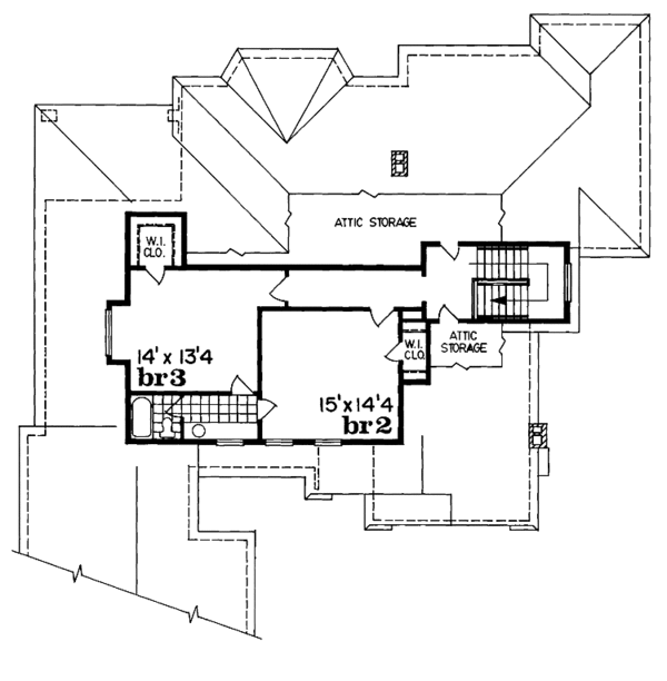 Architectural House Design - Traditional Floor Plan - Upper Floor Plan #47-775