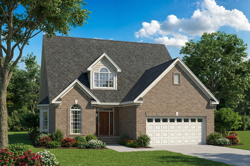 Exterior - Front Elevation 2 for European House Plan #17-2279 - 3 bed, 2.5 bath