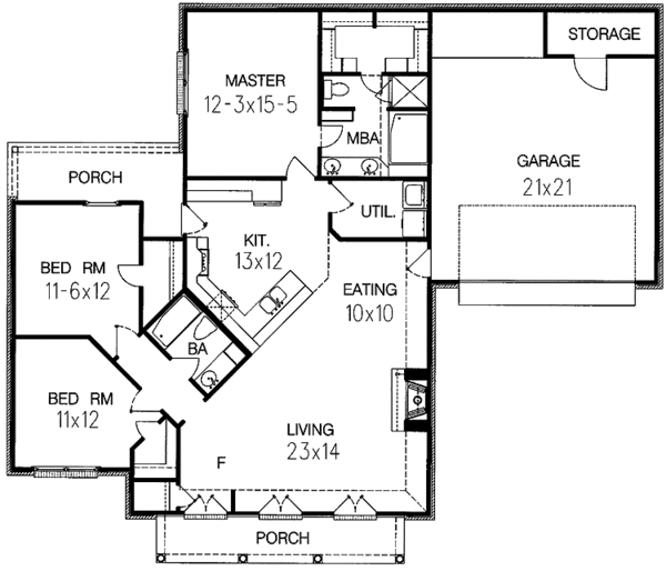 Home Plan - Country Floor Plan - Main Floor Plan #15-376