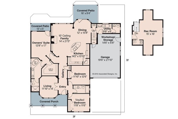 Home Plan - Floor Plan - Main Floor for Craftsman House Plan #124-453 - 3 bed, 3.5 bath