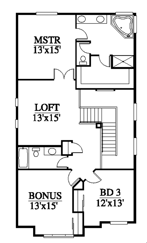 Architectural House Design - Contemporary Floor Plan - Upper Floor Plan #951-7