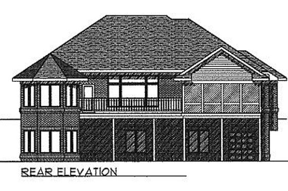 Exterior - Rear Elevation for Traditional House Plan #70-247 - 4 bed, 2.5 bath
