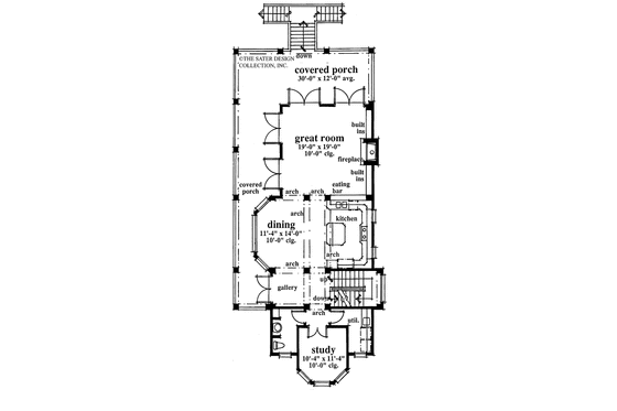Floor Plan - Main Floor for Mediterranean House Plan #930-79 - 3 bed, 2.5 bath