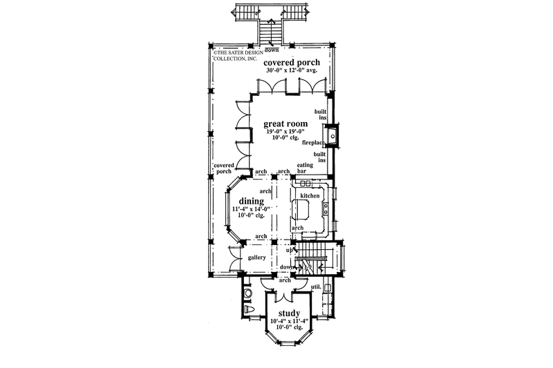 Home Plan - Floor Plan - Main Floor for Mediterranean House Plan #930-79 - 3 bed, 2.5 bath