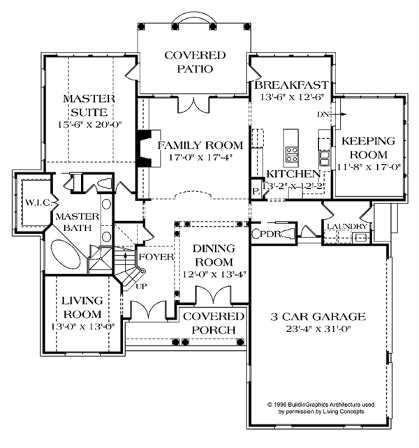 House Design - Traditional Floor Plan - Main Floor Plan #453-308
