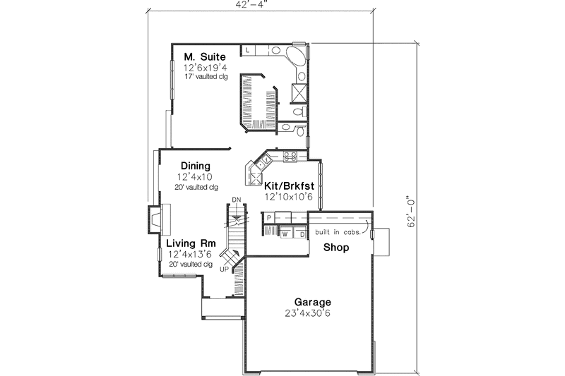 Home Plan - Floor Plan - Main Floor for Craftsman House Plan #320-532 - 3 bed, 2.5 bath