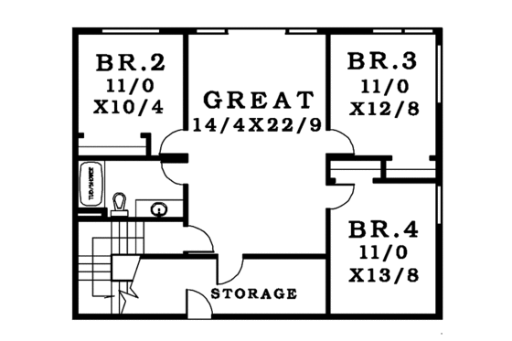 Floor Plan - Lower Floor for Ranch House Plan #943-6 - 5 bed, 3 bath