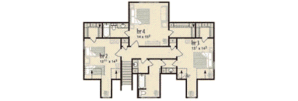 Country Floor Plan - Upper Floor Plan #36-409
