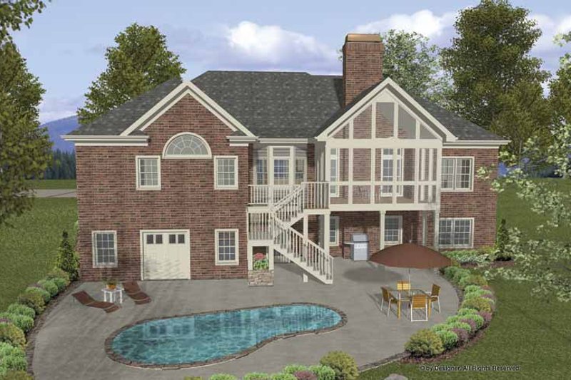 House Design - Exterior - Rear Elevation 1 for Traditional House Plan #56-686 - 4 bed, 2.5 bath