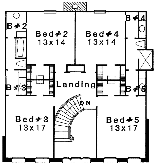 House Blueprint - Classical Floor Plan - Upper Floor Plan #310-1076