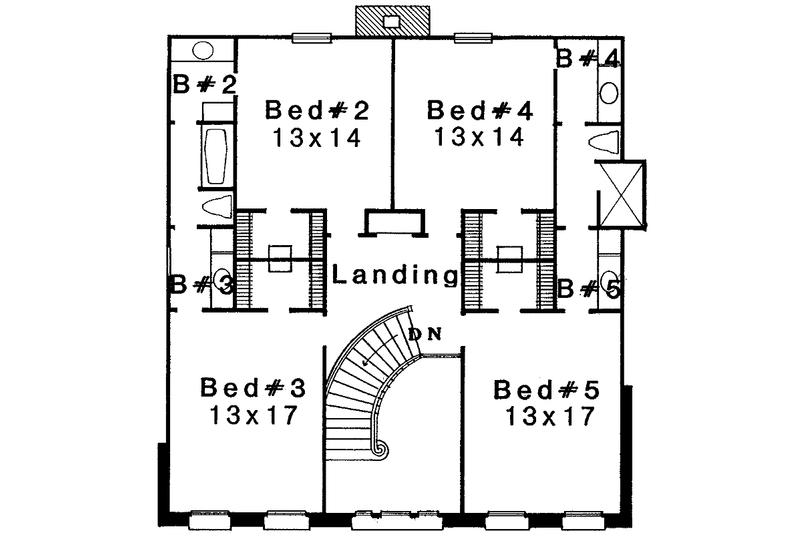 Dream House Plan - Floor Plan - Upper Floor for Classical House Plan #310-1076 - 5 bed, 3.5 bath