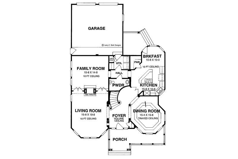 Home Plan - Floor Plan - Main Floor for Victorian House Plan #952-24 - 3 bed, 2.5 bath