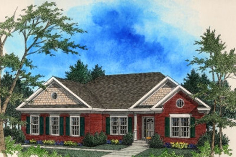 Architectural House Design - Traditional Exterior - Front Elevation Plan #56-134
