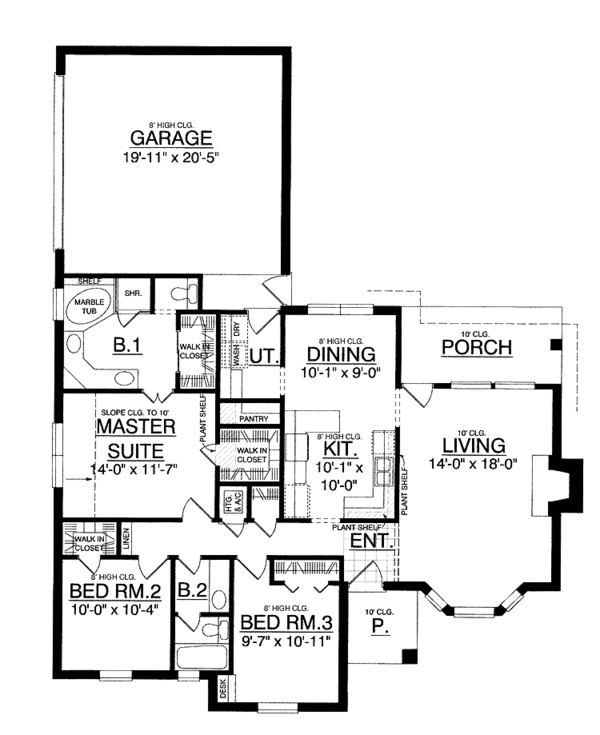 House Design - Traditional Floor Plan - Main Floor Plan #40-470