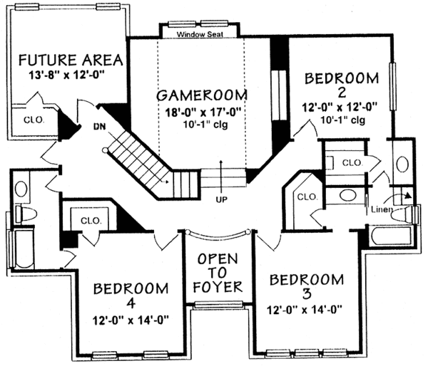 House Design - Country Floor Plan - Upper Floor Plan #974-48