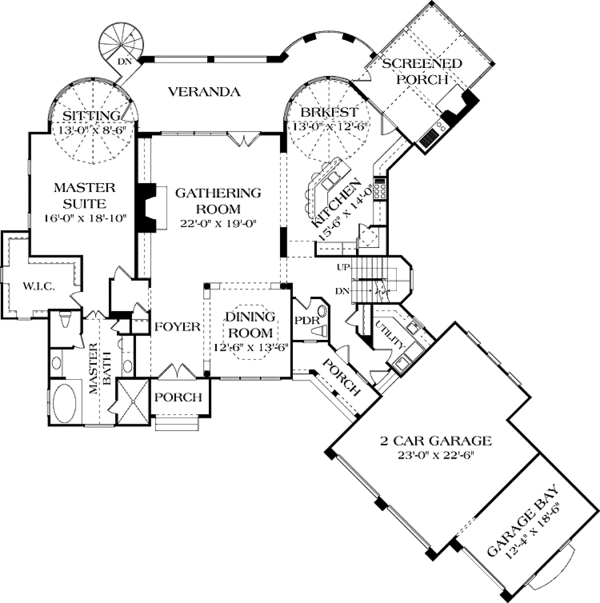 House Plan Design - European Floor Plan - Main Floor Plan #453-594