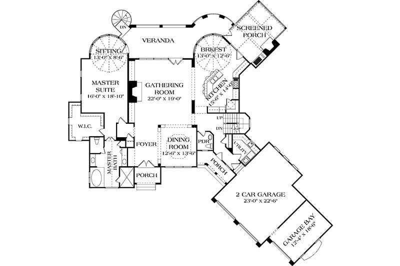 Home Plan - Floor Plan - Main Floor for European House Plan #453-594 - 4 bed, 4 bath