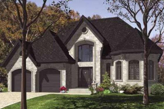 Exterior - Front Elevation for European House Plan #138-174 - 3 bed, 1 bath