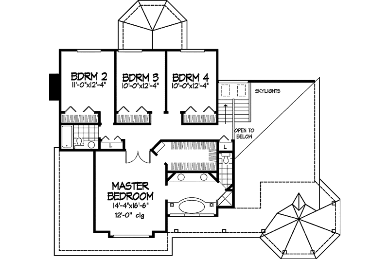 Home Plan - Floor Plan - Upper Floor for Country House Plan #320-938 - 4 bed, 2.5 bath