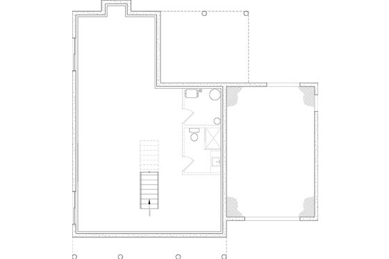 Floor Plan - Lower Floor for Classical House Plan #23-2864 - 3 bed, 2.5 bath