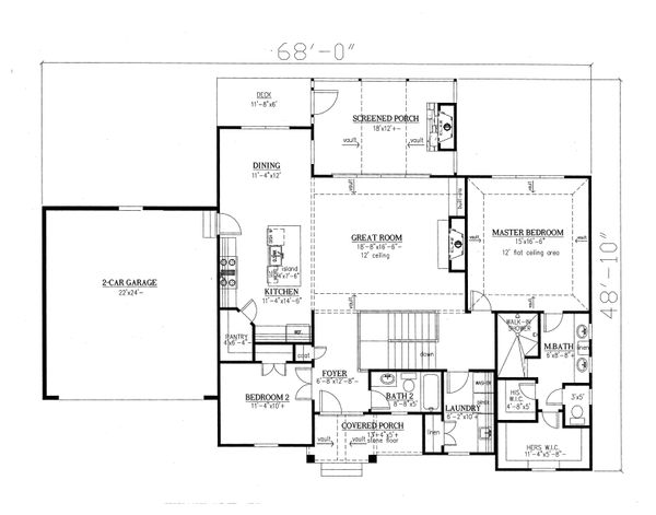 Home Plan - Craftsman Floor Plan - Main Floor Plan #437-94