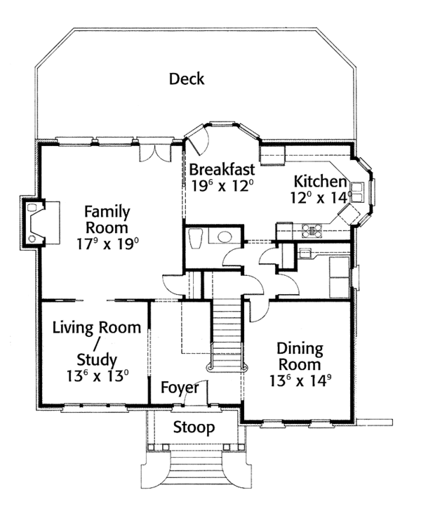 Dream House Plan - Country Floor Plan - Main Floor Plan #429-60