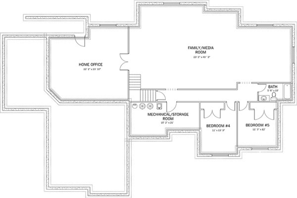 House Blueprint - Ranch Floor Plan - Lower Floor Plan #1060-26