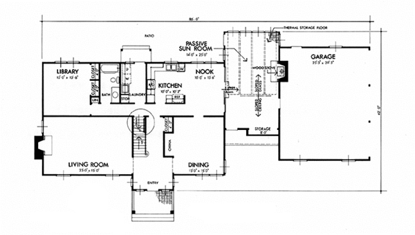 Architectural House Design - Colonial Floor Plan - Main Floor Plan #320-1264