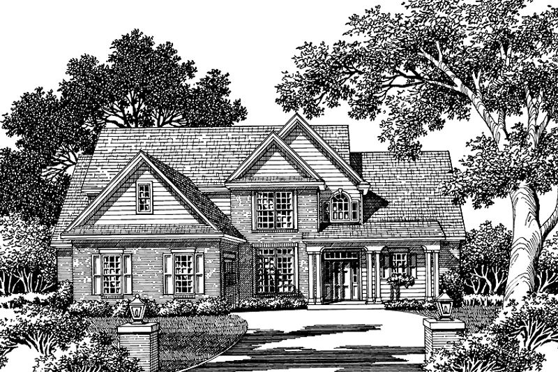 Architectural House Design - Exterior - Front Elevation 3 for Colonial House Plan #952-211 - 4 bed, 3 bath