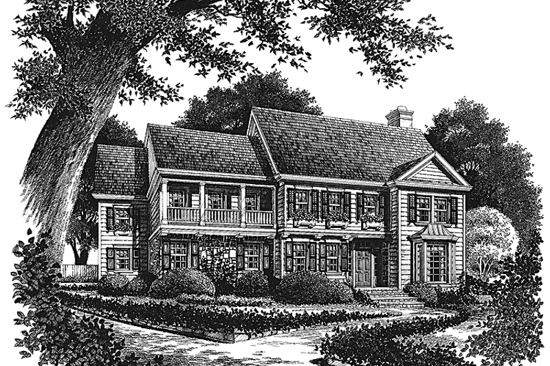 Architectural House Design - Colonial Exterior - Front Elevation Plan #429-128