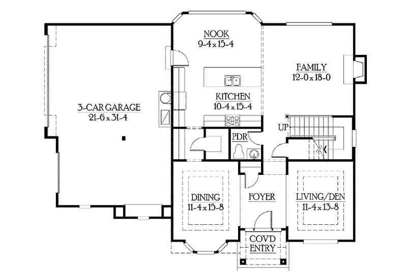 Dream House Plan - Floor Plan - Main Floor for Craftsman House Plan #132-374 - 4 bed, 2.5 bath