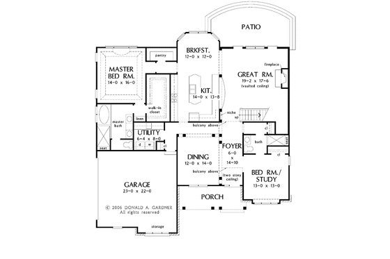 Floor Plan - Main Floor for Traditional House Plan #929-820 - 5 bed, 4 bath