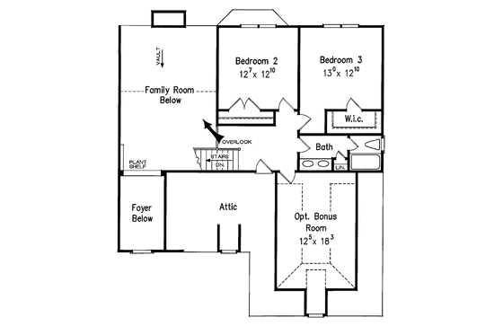 Floor Plan - Upper Floor for Country House Plan #927-934 - 4 bed, 3 bath