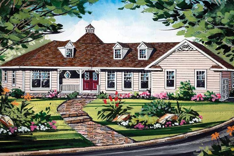 Home Plan - Exterior - Front Elevation 3 for Ranch House Plan #314-222 - 3 bed, 2.5 bath