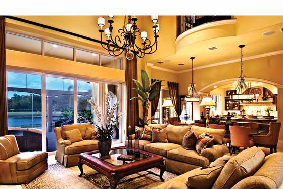 Interior - Family Room for Mediterranean House Plan #930-440 - 5 bed, 5.5 bath