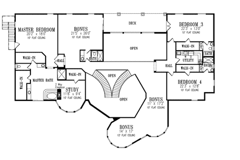 Architectural House Design - Floor Plan - Upper Floor for Mediterranean House Plan #1-941 - 6 bed, 7 bath