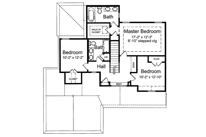Dream House Plan - Floor Plan - Upper Floor for Country House Plan #46-817 - 3 bed, 2.5 bath