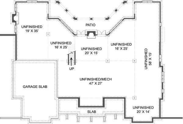 Home Plan - European Floor Plan - Lower Floor Plan #119-206