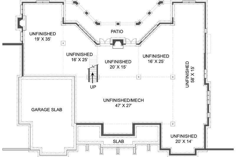 Home Plan - Floor Plan - Lower Floor for European House Plan #119-206 - 3 bed, 3 bath