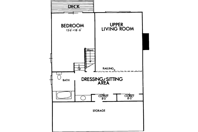 Home Plan - Floor Plan - Upper Floor for Contemporary House Plan #320-821 - 3 bed, 2 bath