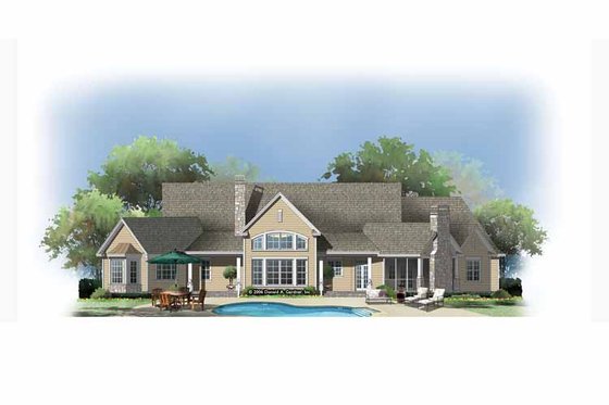 Exterior - Rear Elevation 3 for Craftsman House Plan #929-889 - 4 bed, 3 bath