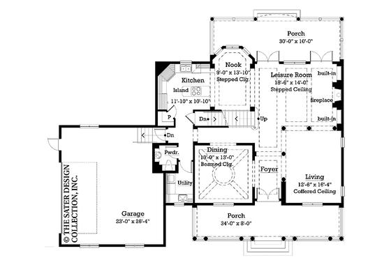 Floor Plan - Main Floor for Classical House Plan #930-250 - 4 bed, 2.5 bath