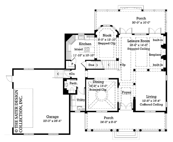 Classical Floor Plan - Main Floor Plan #930-250