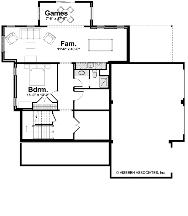 Dream House Plan - Craftsman Floor Plan - Lower Floor Plan #928-186